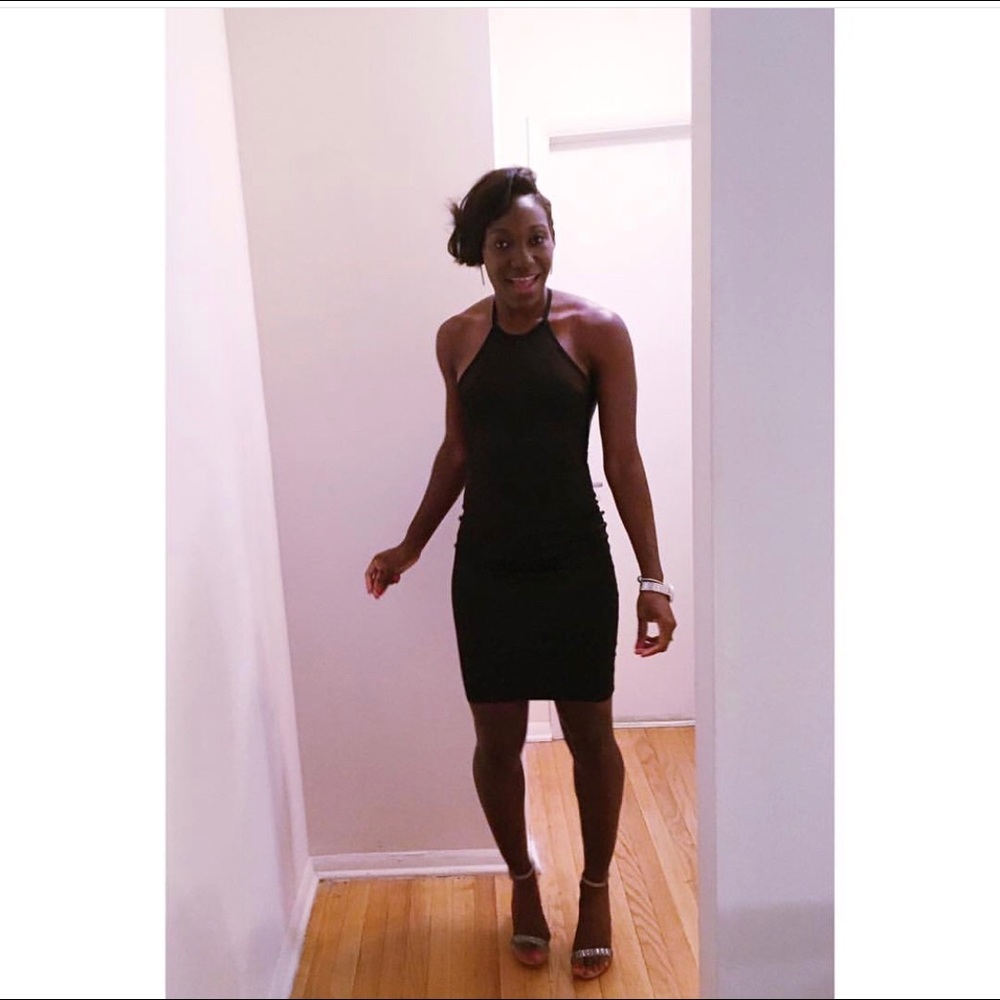 centre strap mesh insert bodycon dress black